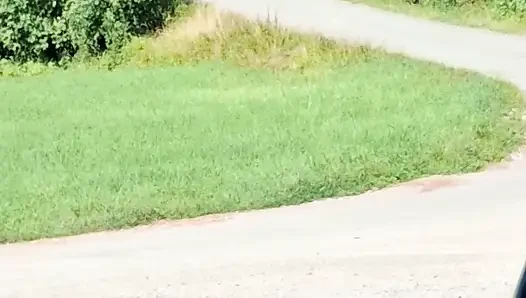 Risky handjob public