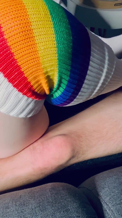 I Sockjob My Stepbrother with Long Socks