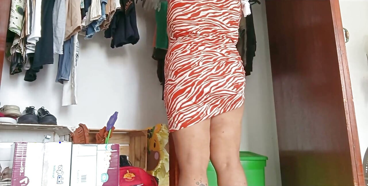 Chubby Mother-in-law in See-through Panties
