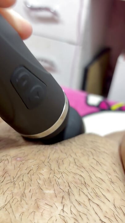 Hot mom plays with her vibrator in her delicious hairy pussy