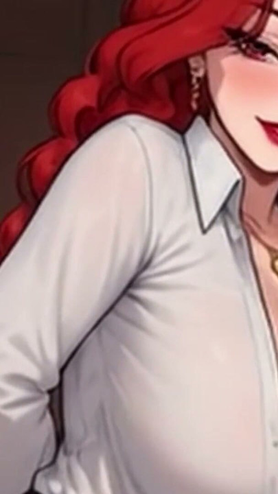 Waifu Secretary POV - Czerwona bielizna i różne fryzury, biurowe zbliżenie i rżnięcie | Klip 1