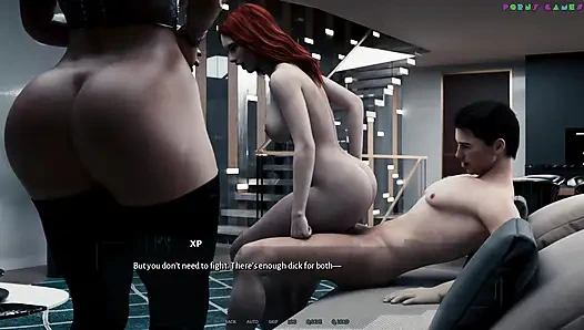 Кибернетическое соблазнение 1-м членом - неожиданный тройничок, анал и минет в ряд 34