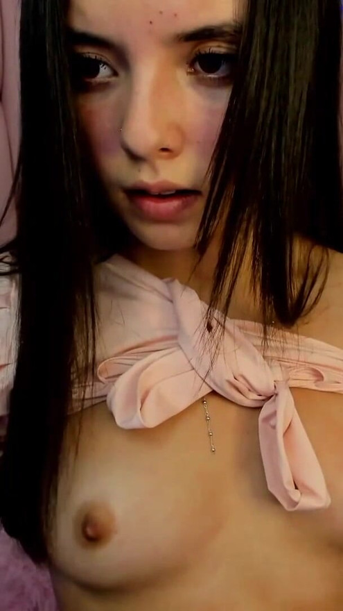 Sweet young girl with a pretty face writhes with pleasure and moans like the horny little whore she is while masturbating | Clip 2