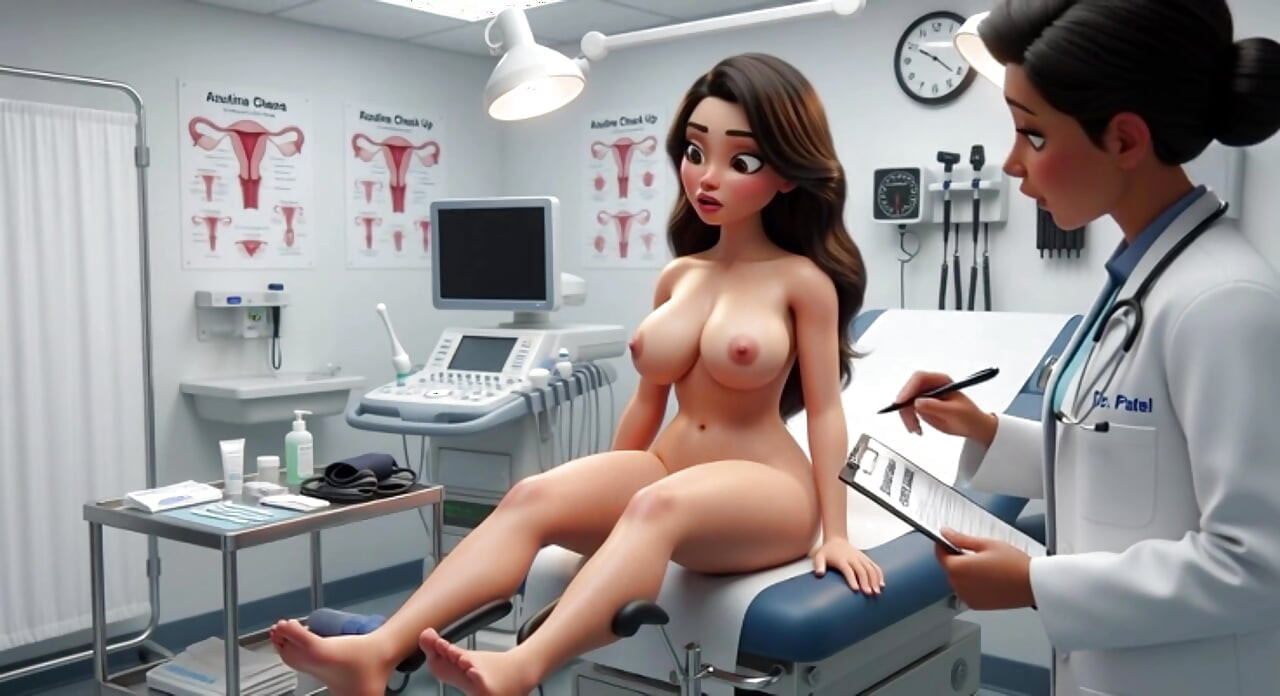 Beautiful Curvy Brunette Woman Patient Undergoes Professional Gynecological Examination Whilst Completely Nude