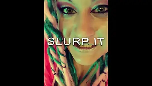 Wank and slurp with goddess lana cei looper for dumb dumb heads