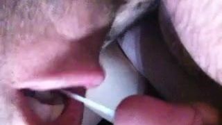 Tự sự nịnh hót blowjob với cumshot