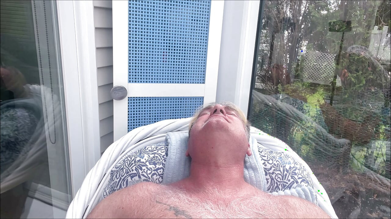 HUNK DADDY BEAR NAKED SUNBATHING IN THE VERANDA 6