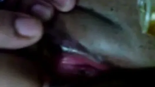 Malay MILF vibrator close up