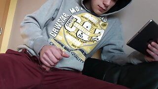 Cute teen gets his horny cock on with a sex toy and squirts hard