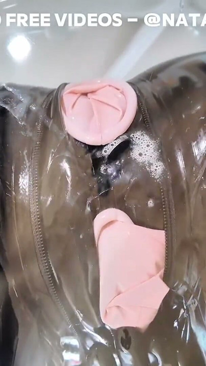 CreamPie Latex Condomsuit Messy Cum | Clip 1