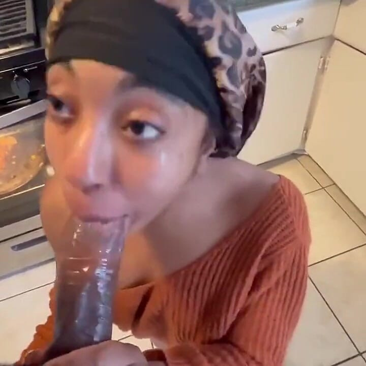 BBC Blowjob in the Kitchen