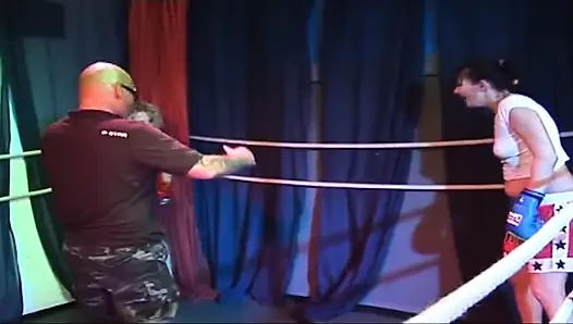 Blonde Mature Babe's Dripping Rosebud Gangbang in Wrestling Ring