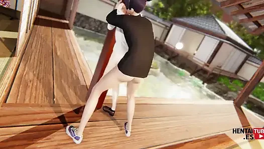 Chainsaw Man Hentai - Aki Fucks Makima While She's Clinging to the Column of Her House.