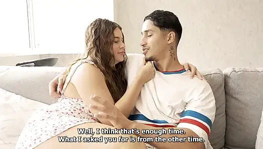 I'm stressed to see that my stepdaughter doesn't know how to ride her boyfriend's cock, so I show her