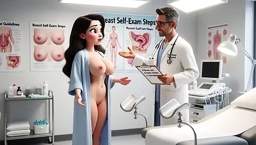 Beautiful Curvy Brunette Woman Patient Undergoes Professional Gynecological Examination Whilst Completely Nude