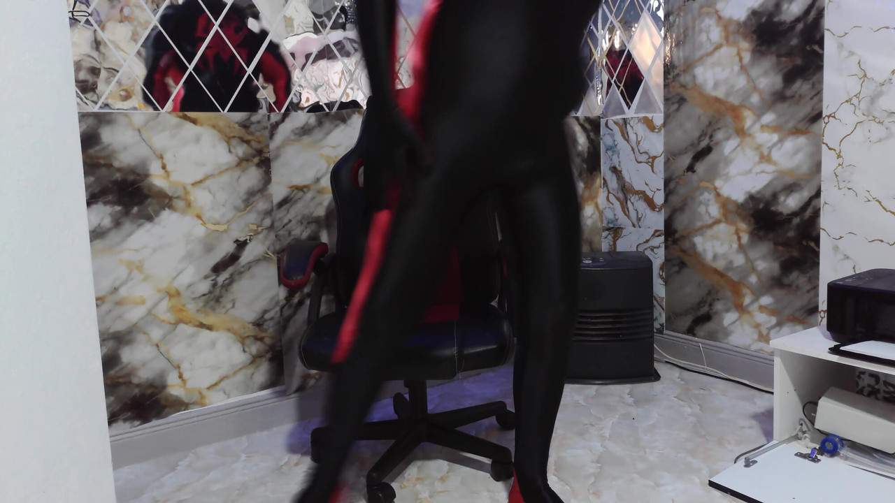 Spiderman Red and Black Shiny Lycra
