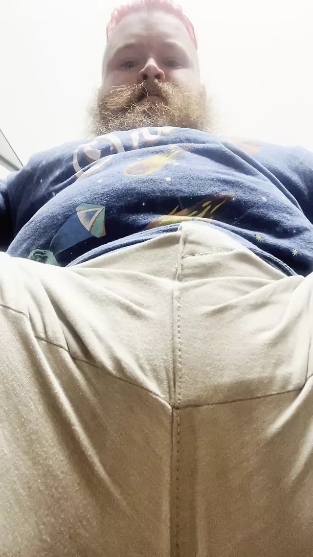 Getting dressed before going out.