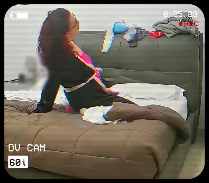 Roberta caught masturbating at home alone
