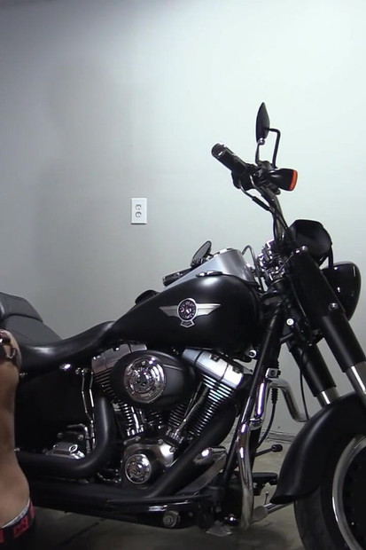 Fucking my submissive on my Harley, cigar smoking!