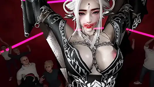 Penari telanjang cosplay pelacur terangsang 3d disetubuhi begitu keras