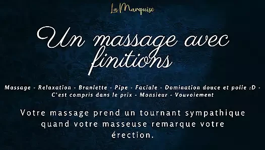 [French Audio Porn] Good long by your masseuse who notices your erection