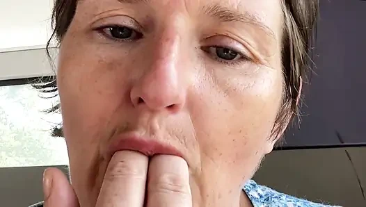 Stepmom Plays with Her Smelly Pussy at the Back of the Bus, Then Sniffs and Sucks Her Stinky Fingers!