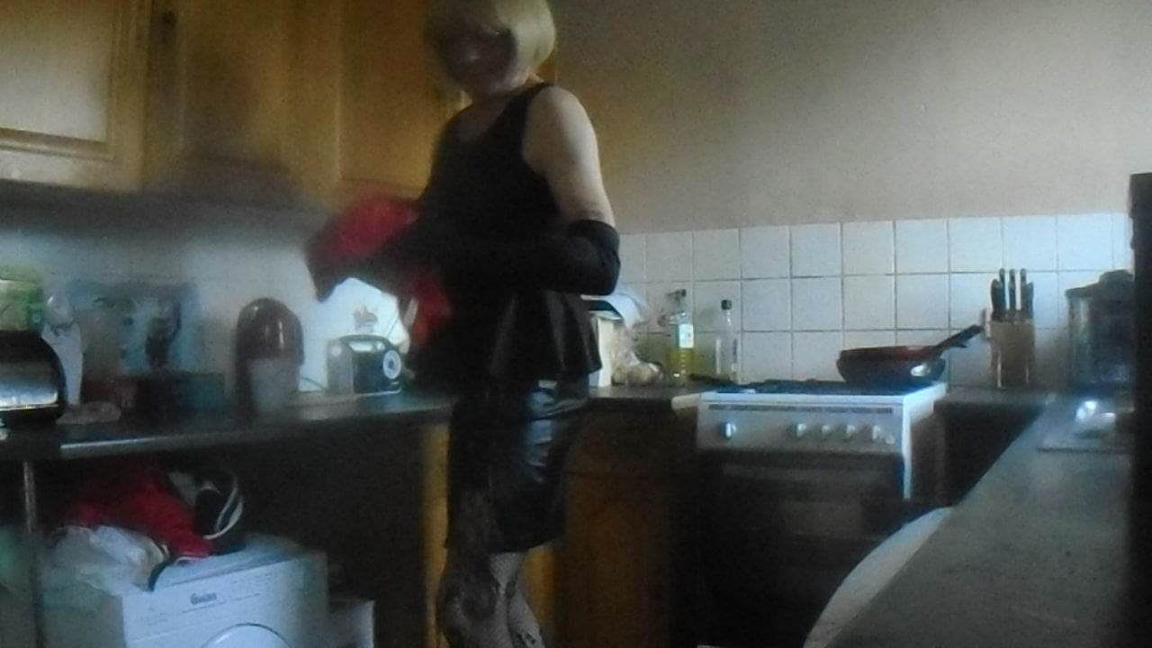 making a drink in my kitchen