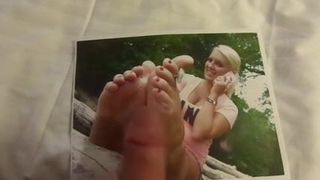Sexy blond college meisje voeten eerbetoon