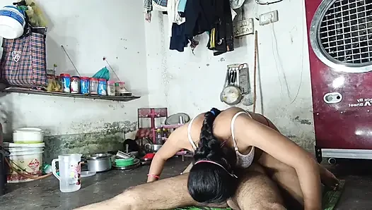 Stepsister hit ass, sucked his cock from stepbrother's cock and sucked water from his cock Hindi audio