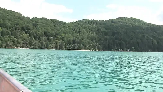 Horny girls get fucked in turns after sucking cock on the boat