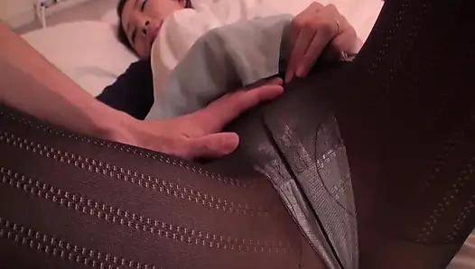 A125G07 Sex with a busty beautiful wife with her affair partner at a love hotel! A beautiful wife with black pantyhose shifts her panties for raw!