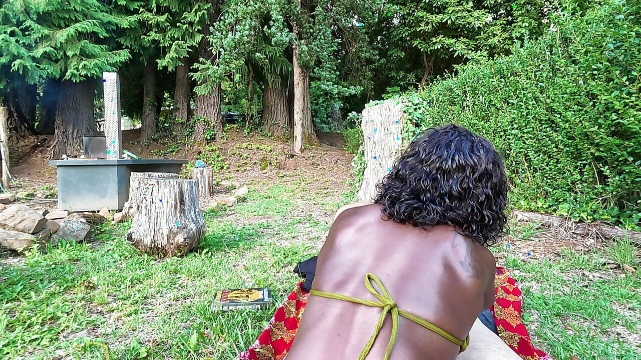 Lou giving my pussy a nice rub outside at the nudist pool