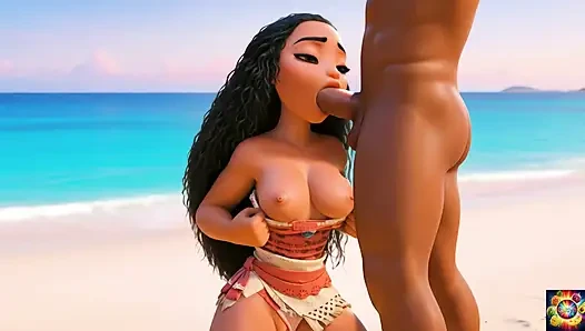Pelarian pantai tropis Moana - asmr animasi ai