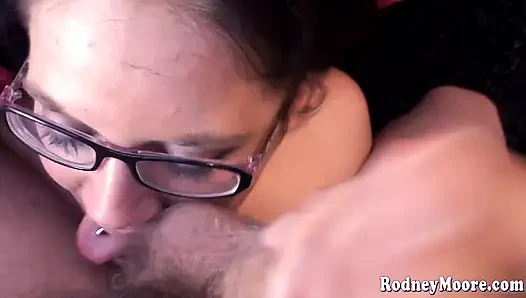 Vintage Thick PAWG Glasses Facial! Sky BBW