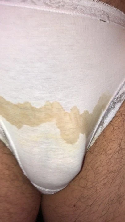 Piss stained white cotton knickers