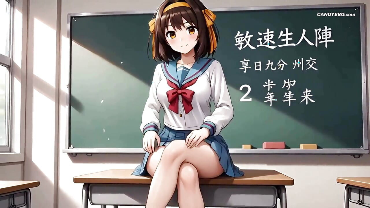 גנגבנג עם חדירה כפולה בכיתה בבית ספר (נוצר AI)