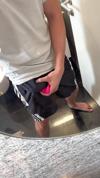 Bwc Can't Hold It - Vibrates His Cock Until He Cums Hard in His Shorts