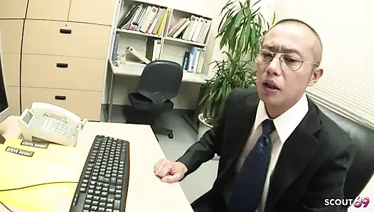 Boss Secretly Fucks Hot Japanese Teen Secretary Ruri Shinohara in Her Hairy Uncensored Pussy