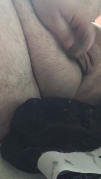 Fat boy cumming on cousins used undies