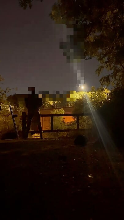 Strip naked and put fishnet body stocking on , walk around wanking at roadside and caught whilst getting naked