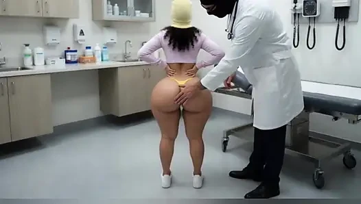 Petite Big Ass in Tight Yellow Shorts and Yellow Thong