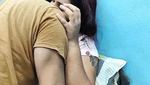 Boobs press with pussy lick romance in skirt