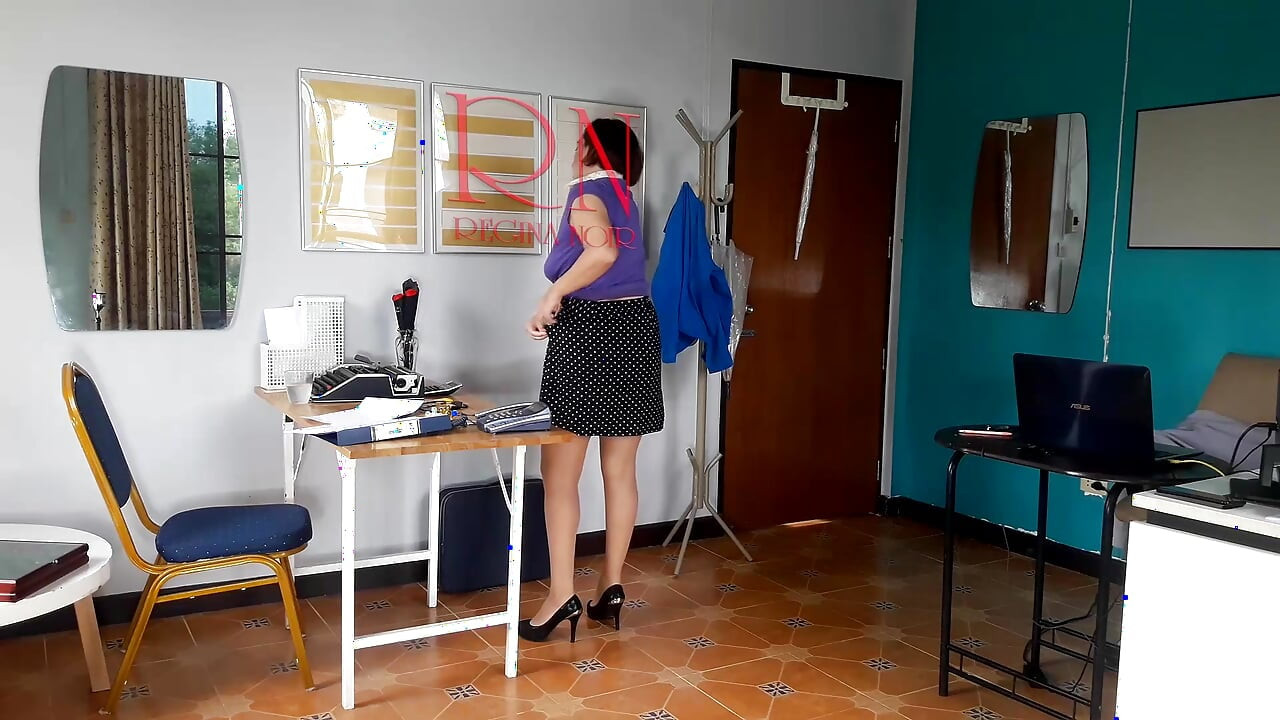 Nudist secretary. Nude employee in the office. Nude secretary is not shy about her boss. Nude office.  1 194