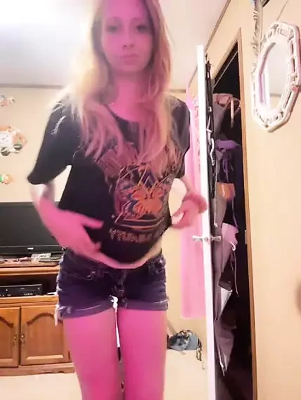 Hot blonde Does a strip tease that will make you come back for more
