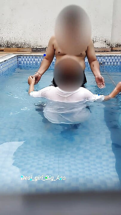A Hot Couple's Risky Fun in the Swimming Pool.