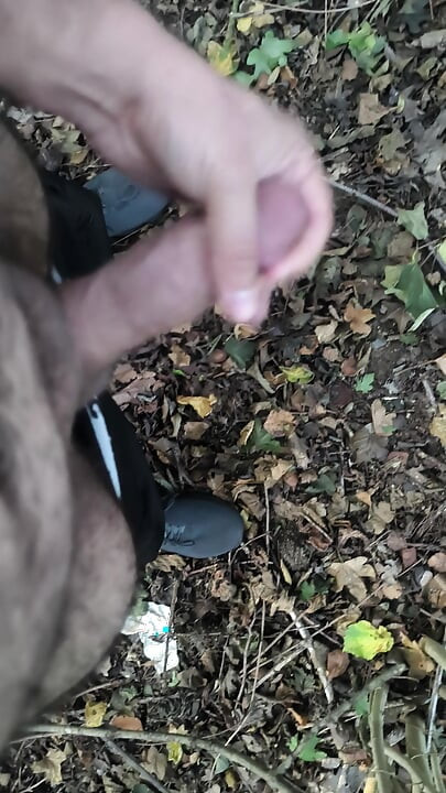 Louis a užívám si čas v lese a masturbuje Počasí bylo krásné.