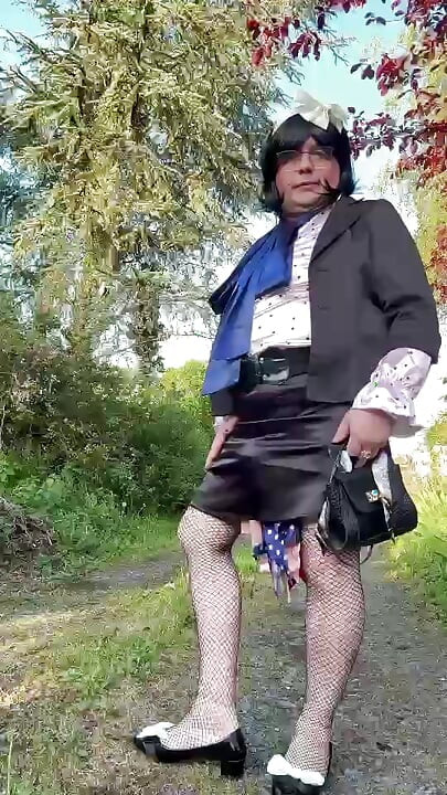 Dressed in a little black skirt for a night out