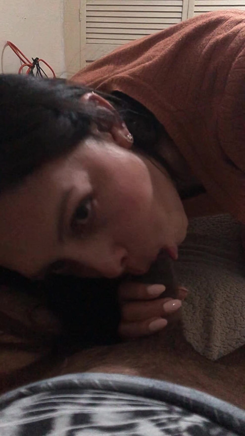 Angy is my friend's wife and she gives me a blowjob with deep throat | Clip 2