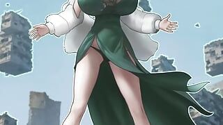 Fubuki and her breast expansion power