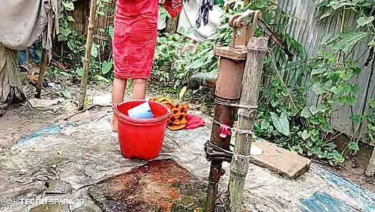 Açık alanda serinletici açık havada banyo